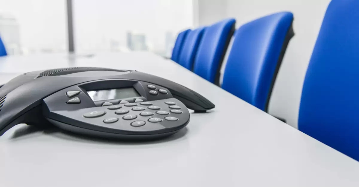 Teleconferencing Phone in Conference Room